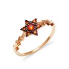 Anel Signo Virgem Estrela De Davi Prata 925 Banho de Ouro