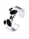 Anel SILVERCUTE Urso Panda Prata 925 com Esmalte Preto