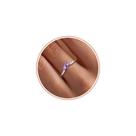 Anel Sistble Birthstone, ametista de fevereiro, banhado a ouro branco