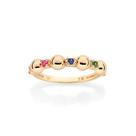 Anel skinny banhado a ouro 18k com zircônias coloridas Cód. 51355414 TAM 18