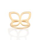 Anel Skinny Borboleta Vazada Banhada a Ouro Rommanel 513632 Tamanho:26Cor:Dourado