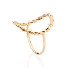 Anel skinny Círculo Torcido Banhado a Ouro Rommanel 513526 Anel skinny Círculo Torcido Banhado a Ouro Rommanel 513526