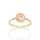 Anel skinny espiral banhado a ouro BRANCO 513456 Rommanel