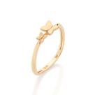 Anel Skinny Ondulado Borboletas Banhado Ouro Rommanel 513615 Tamanho:14Cor:Dourado