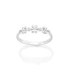 Anel Skinny Prata 925 Com Flores e Zirconias Rommanel 810381 Tamanho:18Cor:BRANCO