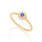 Anel skinny ring 18k com zircônias AZUL 512363 Rommanel