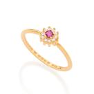 Anel skinny ring 18k com zircônias ROSA 512363 Rommanel