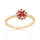 Anel skinny ring 18k flor com zircôn 512716 Rommanel