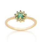 Anel skinny ring 18k flor com zircônias 512716 Rommanel