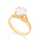 Anel solitário 18k com zircônia BRANCO 511274 Rommanel