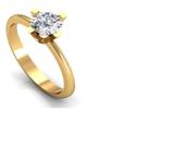 Anel Solitário Banhado a Ouro 18K com Pedra de Zircônia Luxo e Elegância