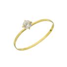 Anel Solitário Cálice Zircônia 4mm Ouro 18k 750 Anel Solitário Cálice Zircônia 4mm Ouro 18k 750