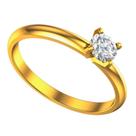 Anel Solitario Dourada Casamento Pedra Branca 2mm Anatomico Tradicional