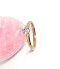 Anel Solitário Dourado Feminino em Aço Inox 316L com Zircônia 4mm Elegante e Resistente