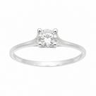 Anel Solitário em Prata 925 com Zircônia - Design Exclusivo