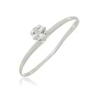 Anel Solitario em Prata 950 Com Preda Zirconia