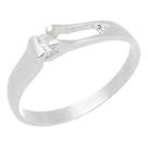 Anel Solitário Feminino Prata 950 Pedra Zircônia Elegante