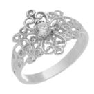 Anel Solitário Feminino Prata 950 Pedra Zircônia Luxo Moda Anel Solitário Feminino Prata 950 Pedra Zircônia Luxo Moda
