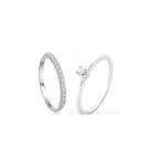 Anel Solitário Feminino Zirconia Brilhante Prata De Lei 925