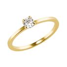 Anel Solitário Folheado A Ouro 18K Com Pedra 4mm