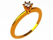 Anel Solitário Ouro 18k com Diamante Clássico e Atemporal Anel Solitário Ouro 18k com Diamante Clássico e Atemporal