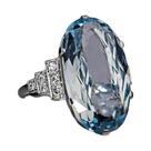Anel Solitário Oval Azul Céu Claro Para Mulheres, Joias De Luxo Para Casamento E Festas, Brilho CZ