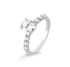 Anel solitario oval e cravejado moissanite 6x8mm 1.98ct joia de prata luxo möverich tamanho:14