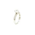 Anel Solitário Prata 925 Eliza Feminino Pedra Zircônias Cravejadas Namorada