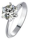Anel Solitário Prata Diamante Moissanite 0.5ct Luxo Brilho Para casamento, noivado, presente 15 anos