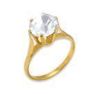 Anel Solitário Zircônia Cristal Banhado a Ouro 18K Anel Solitário Zircônia Cristal Banhado a Ouro 18K