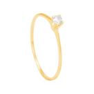 Anel Solitário Zircônia em Ouro 18K - AU14059