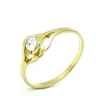 Anel Solitário Zirconia Prata Em Banho Ouro 18k 473 Anel Solitário Zirconia Prata Em Banho Ouro 18k 473