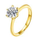 Anel Solitário Zirconia Tungstênio Brilhante Banho Ouro 18k