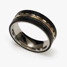 Anel Steel Friso Rosé/Black Aço 8 mm