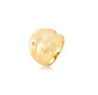 ANEL TEXTURIZADO LISO BANHADO A OURO ACETINADO - Joia Elegante