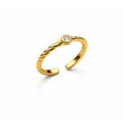 Anel Torcido Cravejado Zircônia Regulável Banhado a Ouro 18k Anel Torcido Cravejado Zircônia Regulável Banhado a Ouro 18k