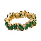 Anel Verde CZ Dourado Para Mulheres, Joia Chic E Luxuosa, Acessório Para Uso Diário E Festas Anel Verde CZ Dourado Para Mulheres, Joia Chic E Luxuosa, Acessório Para Uso Diário E Festas