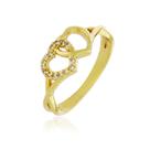 Anel Verona Corações Entrelaçados - Banho Ouro 18K