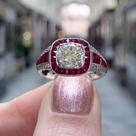 Anel Vintage CZ Vermelho para Mulheres - Design Elegante e Simples - Jóia para Festa