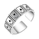 Anel Vintage De Cartas De Poker Para Mulheres E Homens Em Aço Inoxidável, Joia De Moda Para Festas Anel Vintage De Cartas De Poker Para Mulheres E Homens Em Aço Inoxidável, Joia De Moda Para Festas
