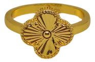 Anel Virginia Trevo Flor De Quatro Pontas Banhado A Ouro