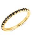 Anel Wyyxl de ouro 14K com moissanita preta, 2 mm, tamanho 6