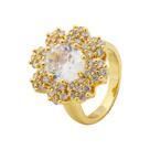 Anel Zircônia Flor Dourado AN3482