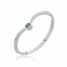 Anel Zircônia Verde Prata 925 Claudinha