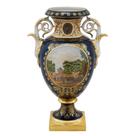 Ânfora Porcelana Nobre Ouro Prensado Pintura Luxo