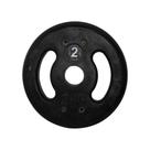Anilha de Musculação Ferro Fundido Injetada Alça Lateral 2kg Preto para Academia Anilhas Fitness