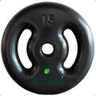 Anilha Emborrachada 15 Kg - Preta