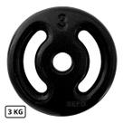 Anilha Emborrachada Fitness 3 Kg Preta