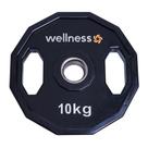 Anilha Olímpica Poliuretano 12 Faces de 10 KG Wellness - WK016