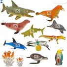 Animais Aquatico Infantil Oceano Mar Peixe Tubarão Baleia kIT 10